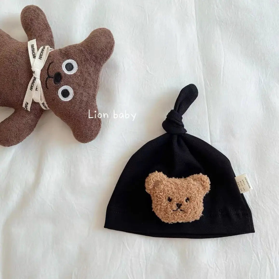 0-1 Year Old Baby Hat Spring Autumn Ear Protection Hat Newborn Fetal Cap Pure Cotton Baby Cute Super Cute Lace up Hood