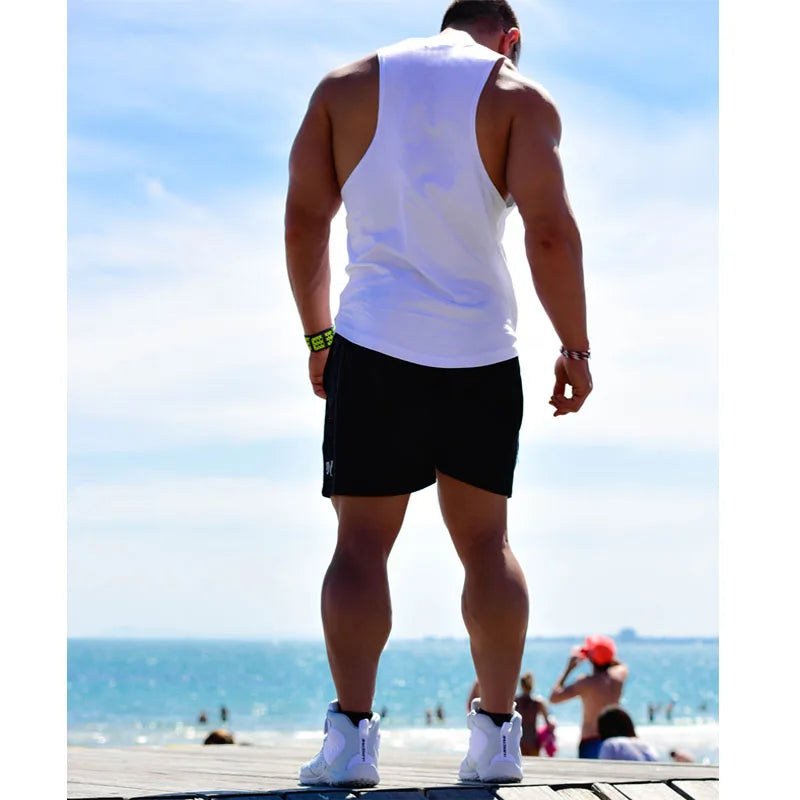 Brand gyms clothing Men Bodybuilding and Fitness Stringer Tank Top Vest sportswear Undershirt muscle workout Singlets Gym shirt