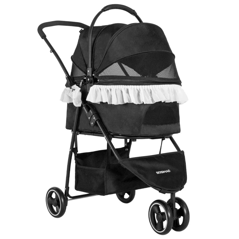 Pet Stroller Detachable Small and Medium-sized Dog Travel Stroller Lightweight and Foldable Portable Pet Stroller Pet Supplies