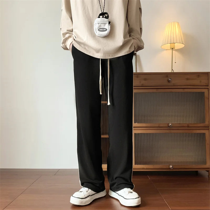 Hip Hop Oversized Striped Sweatpants Men Clothing Streetwear Straight Loose Casual Pants Harajuku Sports Trousers