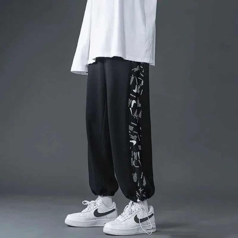 Men Wide-legged Pants Sports Trouser Joggers Man Clothing Trend Harem Pants Hip Hop Casual Drawstring Loose Spring Summer Thin