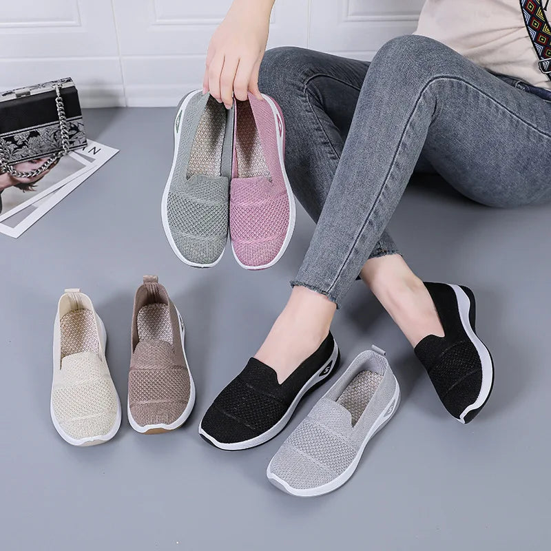 2025 Summer New Women's Shoes Fashion Mesh Breathable Comfortable Soft Sole Casual Single Shoes Women Zapatos Casuales