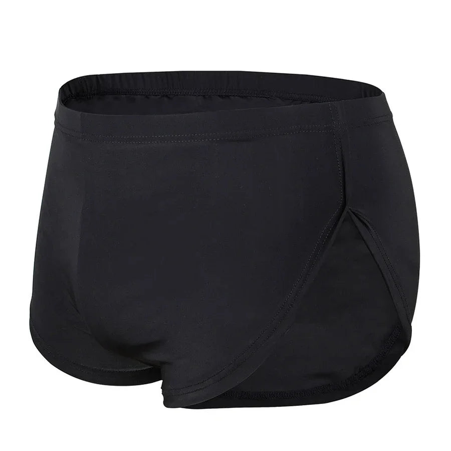 Sexy Men's Daily Ice Silk Loose Aro Pants Underwear Breathable Seamless Button Split Boxer Men Panties Underpants Thin