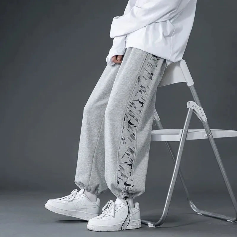 Men Wide-legged Pants Sports Trouser Joggers Man Clothing Trend Harem Pants Hip Hop Casual Drawstring Loose Spring Summer Thin