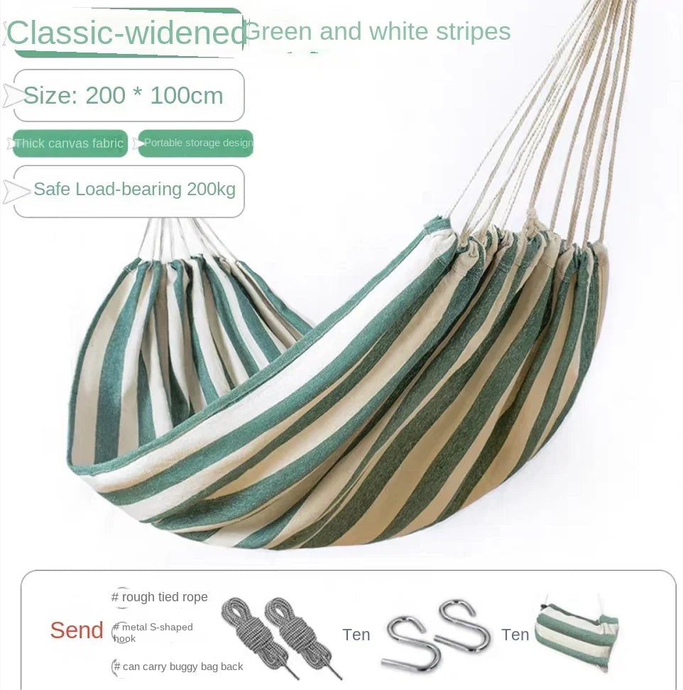 Thicken Canvas Garden Swing Hammock Outdoor Single 2 person Dormitory Camping Hammocks 200*80 200*100 200*150cm Hanging Chair