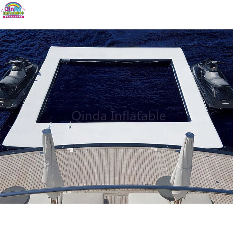 Portable Inflatable Floating Ocean Sea Swimming Pool / Protective Anti Jellyfish Pool With Netting Enclosure For Yacht