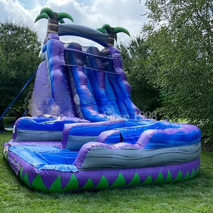 Commercial Waterslide Giant Tall Huge Adult Curve Water Slide Kids Outdoor Double Inflatable Slide With Pool