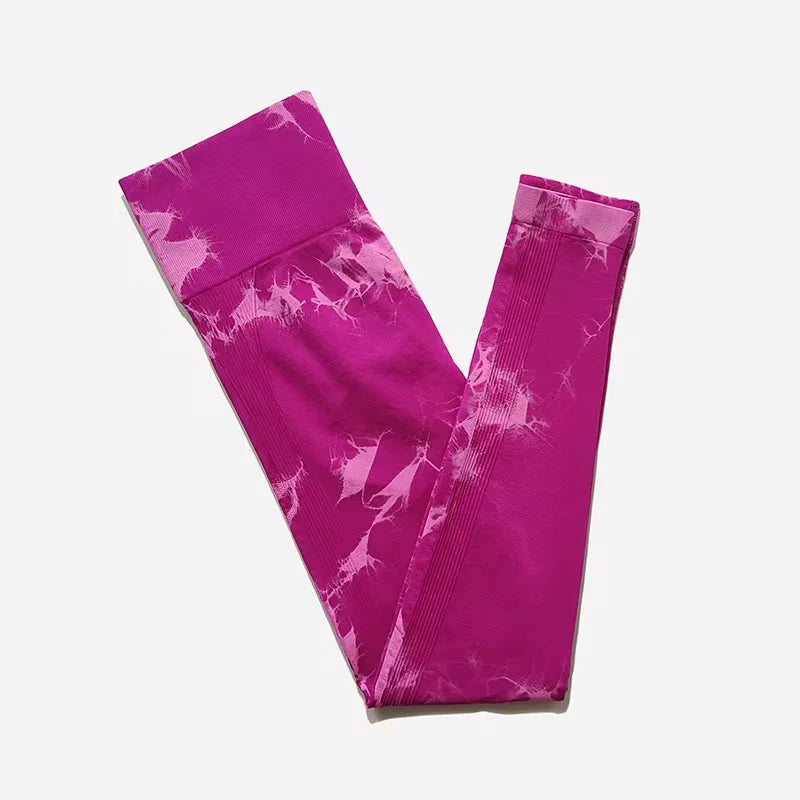 WAREBALL New Fashion Tie Dye Yoga Pants Gym Leggings Women Seamless High Waist Push Up Sport Tights Fitness Workout Leggins