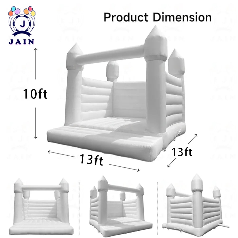 Fast Shipping 4*4m Inflatable Jumping Castle White Bounce House For Kids Bounce House For Children Outdoor Toy With Blower