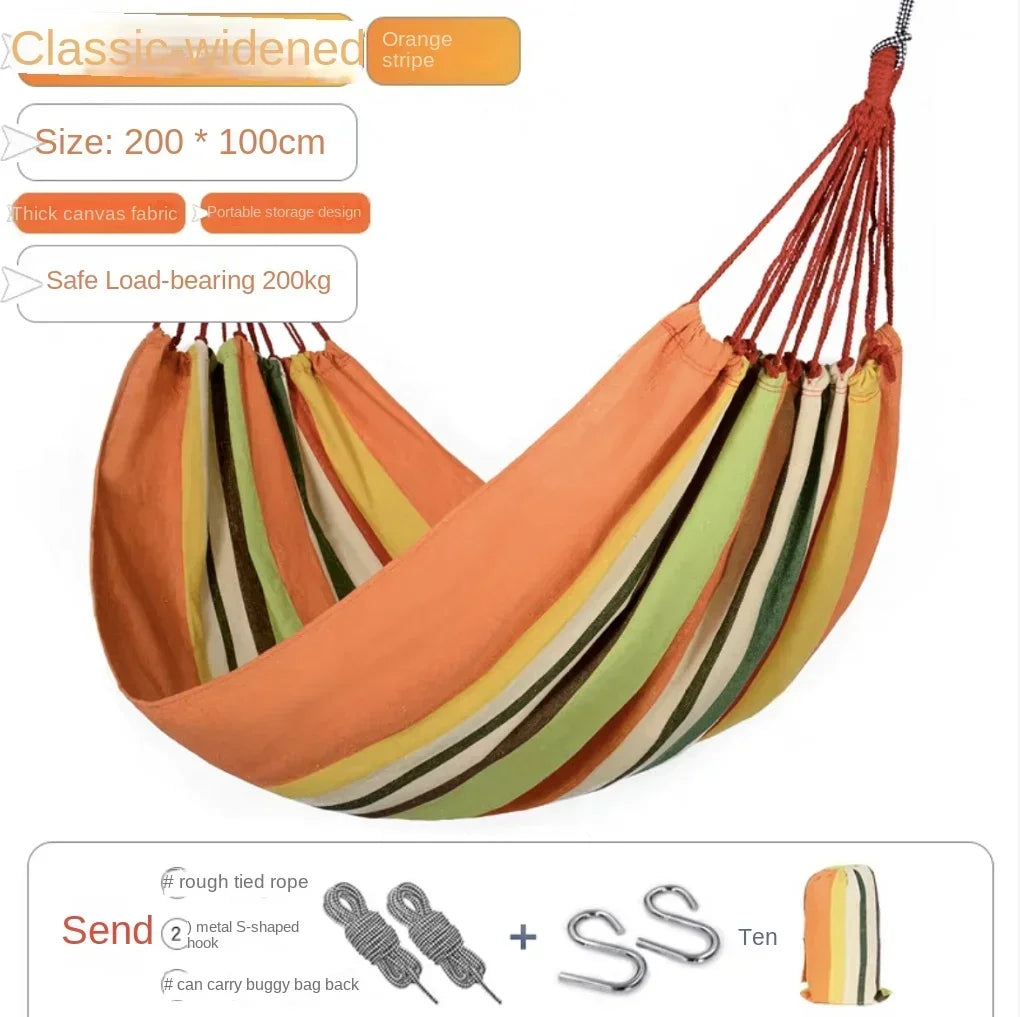 Thicken Canvas Garden Swing Hammock Outdoor Single 2 person Dormitory Camping Hammocks 200*80 200*100 200*150cm Hanging Chair