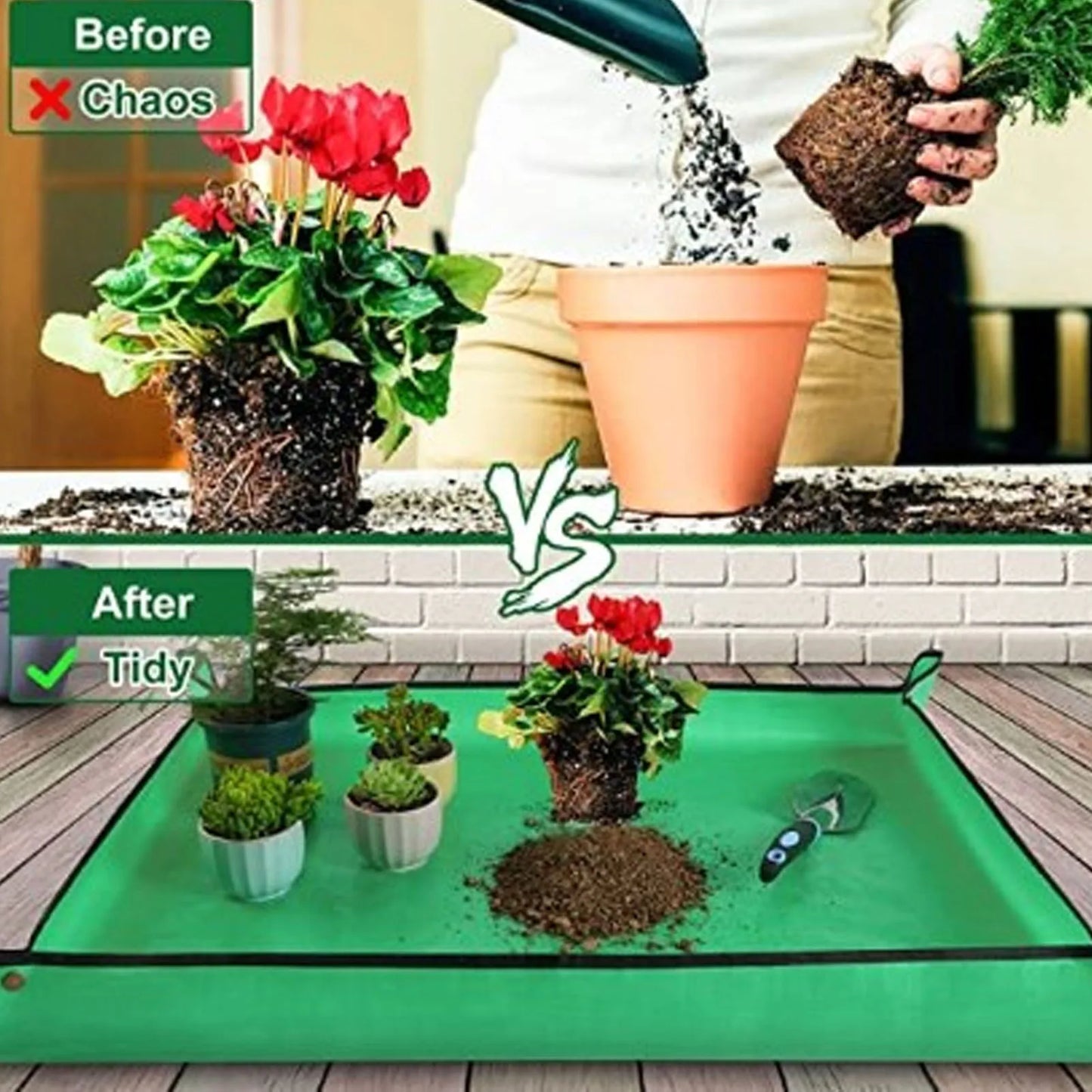 75 x 100cm Gardening Planting Mat PE Plant Repotting Mat Foldable Waterproof Gardening Potting Pad Flower Pots Transplanting Mat