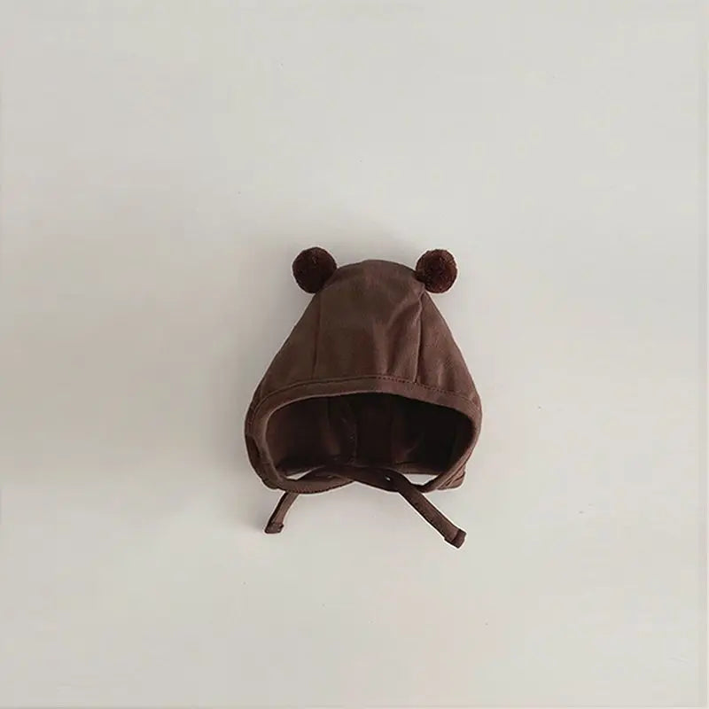 0-1 Year Old Baby Hat Spring Autumn Ear Protection Hat Newborn Fetal Cap Pure Cotton Baby Cute Super Cute Lace up Hood