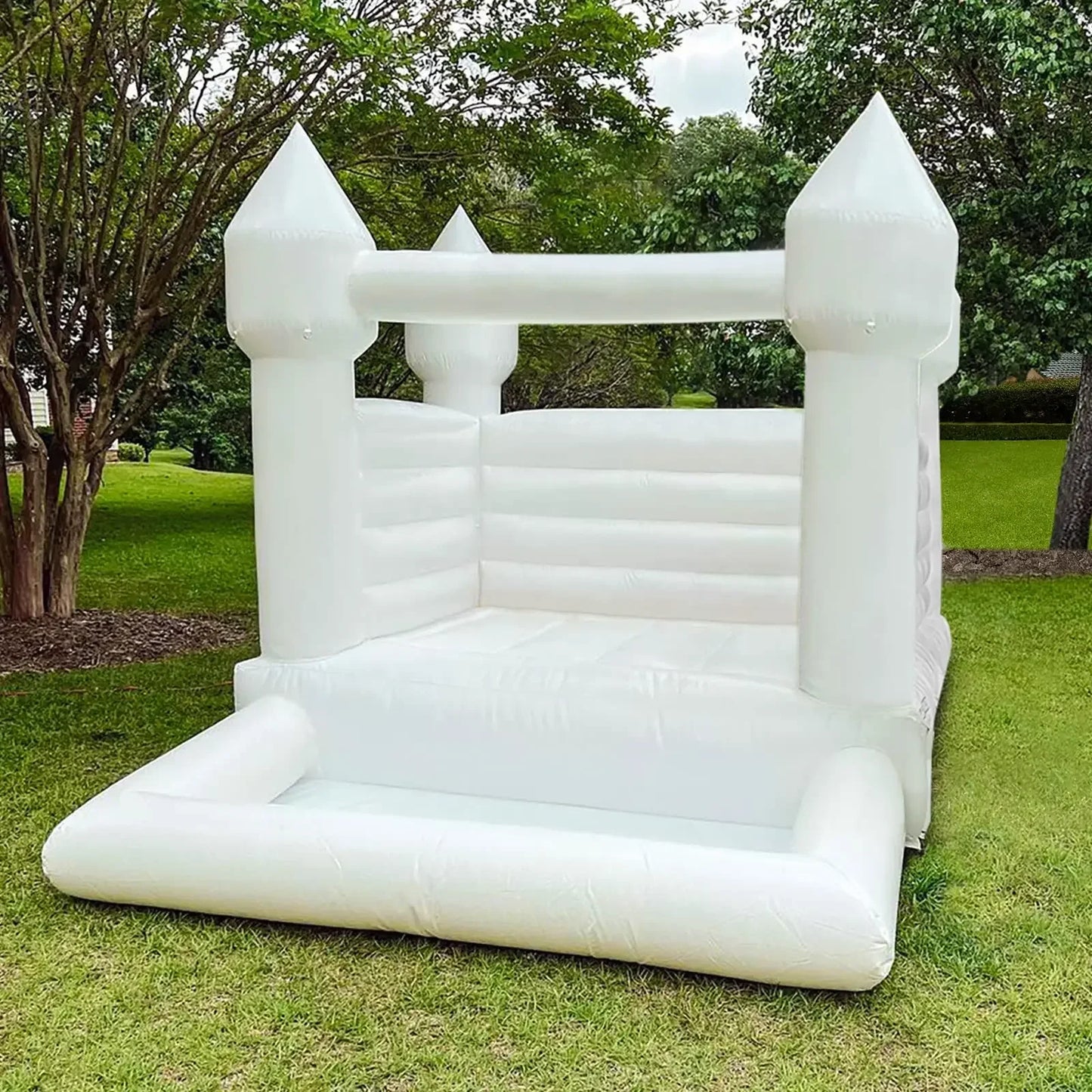 White Inflatable Wedding Bouncer Outdoor Bounce House Jumping Bouncy Castle For Kids Birthday Party