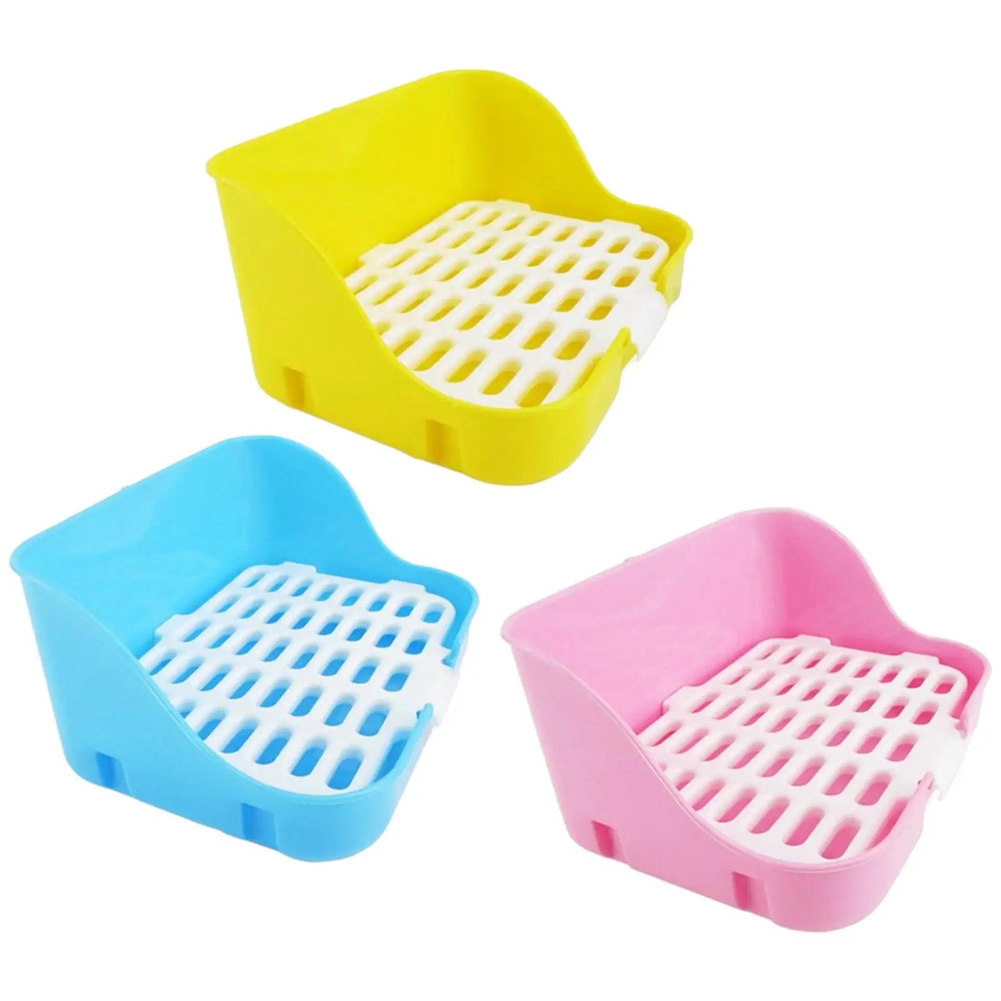 Large Pet Plastic Potty Trainer with Drawer Cleaning Tool for Small Animals, Guinea Pigs Ferret Hamster Bunny Supplies